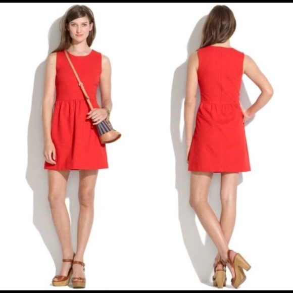 Madewell Dresses & Skirts - Madewell Red Orange Abroad Fit & Flare Dress Womens size 2